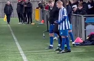 Ronnie Wraith came on as a substitute during Ware FC's U13 game on Sunday