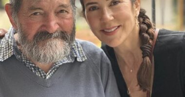 To mark her 52nd birthday, the royal shared a photo with her father, 82, that was taken on a family trip to Australia in December (pictured)