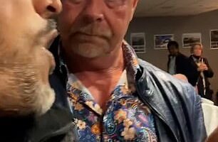 A man who entered the restaurant was filmed branding guests 'Zionists' and 'child murderers' as he shouted and pointed at a councillor