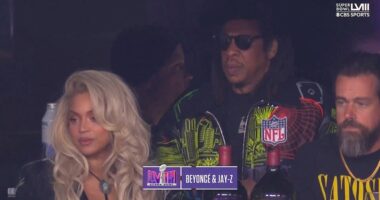 Stars assembled at Allegiant Stadium in Las Vegas on Sunday to watch Super Bowl LVIII, including Beyonce, 42, and husband Jay-Z, 54