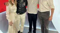 Amanda Holden, (left), revealed her parents are starring'in Happy Valley star James Norton's, (second from right) new Cornwall-based TV drama when he and Kingsley Ben-Adir appeared on Heart Breakfast on Monday