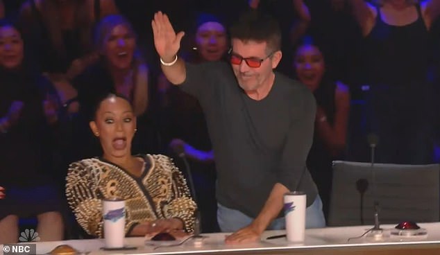 Simon Cowell pushed this Golden Buzzer for South African dancer Musa Motha , who lost a leg to childhood cancer , on Monday's episode of America's Got Talent : Fantasy League on NBC