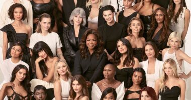 An iconic goodbye! Victoria Beckham has joined Kate Moss and Gigi Hadid as 40 legendary British Vogue cover stars came together for epic shoot to mark Edward Enninful's final edition... so can YOU name them all? (Answers below)