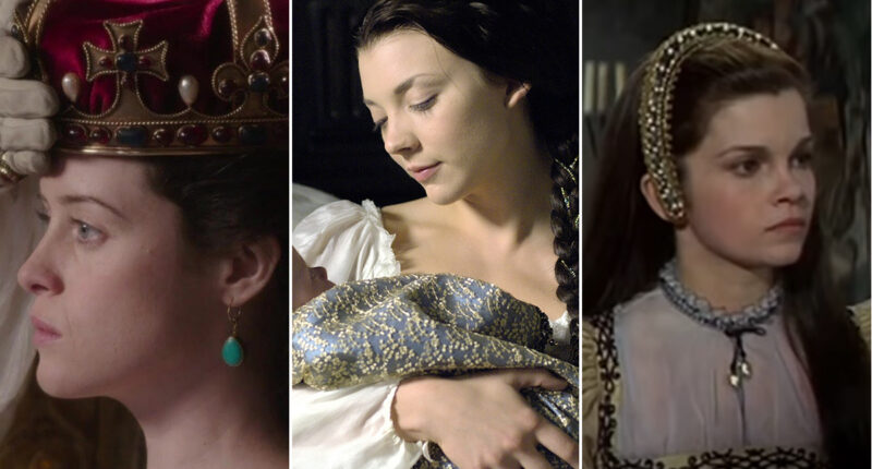 Claire Foy in Wolf Hall, Natalie Dormer in The Tudors, Genevieve Bujold in Anne of the Thousand Days