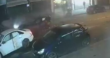 This is the moment a speeding driver smashed into at least six other cars on Soho Road, Birmingham on Sunday night. The fatal crash left one person dead and several injured