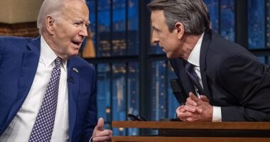 POTUS, who is kicking things into full re-election mode on the campaign trail, made the rare late night appearance to celebrate the 10th anniversary of Meyers' after hours program