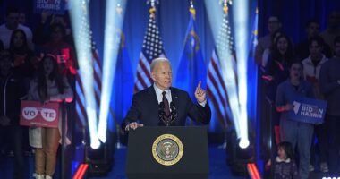 President Joe Biden won't be sitting down for an interview to be aired ahead of Sunday's Super Bowl, which used to be a presidential tradition. He's photographed headlining a campaign rally Sunday in Las Vegas, where the Super Bowl will be played a week later