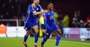 Abdul Fatawu (right) scored a spectacular winner as Leicester beat Bournemouth 1-0