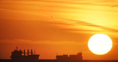 The sun rises over Whitley Bay in North Tyneside this morning amid milder weather on the way