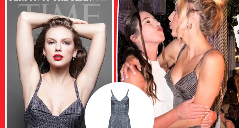 Brittany Mahomes sports same sparkling Area dress as Taylor Swift while on vacation