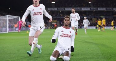 Marcus Rashford got on the scoresheet in Man United's dramatic 4-3 win at Wolves
