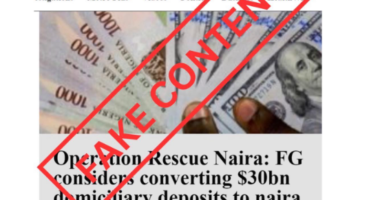 CBN denies plans to convert $30 billion domiciliary deposits into Naira