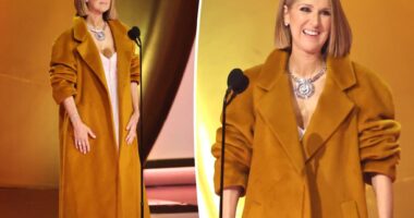 Celine Dion makes surprise Grammys 2024 appearance in couture coat and gown