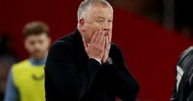 Chris Wilder watched on in despair as his side were humbled by Aston Villa in front of their home fans