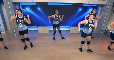 Members of the New York City Police Department's dance team appeared on a local television station Thursday