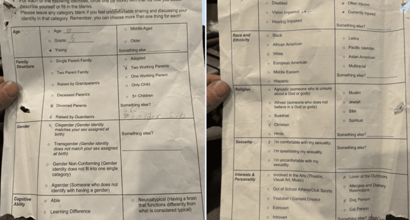 DISGUSTING: Private School in Maryland Asks Young Boys About “Gender” & “Sexuality”