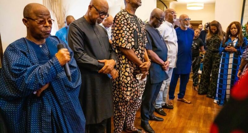 Dapo Abiodun pays condolence visit to the family of Abimbola Ogunbanjo after he died in helicopter crash that also killed Wigwe