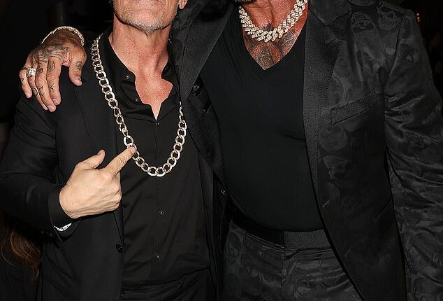 Dave Bautista revealed he has a 'huge man crush' on his Dune: Part Two co-star Josh Brolin; seen together on Sunday at the New York City premiere of Dune: Part Two