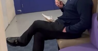 Declan Donnelly burst out laughing as he sneakily filmed his presenting partner Ant McPartlin eating backstage at Britain's Got Talent, which he posted to Instagram on Wednesday
