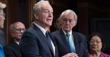 Democratic Sen. Chris van Hollen tore into Israel for 'textbook war crime ' on Monday evening after a visit to the region - but still voted to fund its war on Hamas