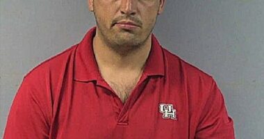 Jose Sanz, Cuellar's former staffer who is now running against him in the South Texas district, was arrested on April 12, 2021 for assault in an incident where he was accused of throwing a chair at his 21-year-old sister. His mugshot is seen above