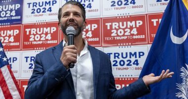 Donald Trump Jr. also gave a kick to Senate Minority Leader Mitch McConnell, while campaigning for his father in South Carolina Friday, after the ex-president said he may not be able to work with the Kentucky Republican if he's reelected later this year