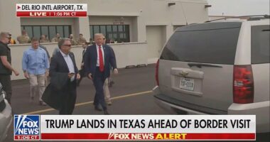 Donald Trump landed at the border on Thursday as he and Joe Biden held dueling events setting out their stalls on immigration, which voters believe is the biggest crisis facing America