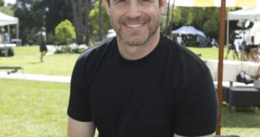 Eddie McClintock and Joanne Kelly in the Warehouse 13 press room at Comic-Con.