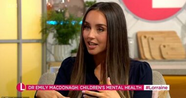 Emily Andre, 34, has admitted that she's finding her third pregnancy 'a lot harder' and 'more challenging' now she is older, on Monday's installment of Lorraine