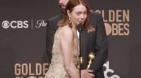 Emma Stone vows to 'never joke about friend Taylor Swift again' after the actress called the musician an a**hole for loudly applauding her Golden Globes win