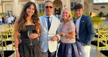 A gross misconduct hearing was told the 'distasteful' information concerning victims Grace O'Malley Kumar (pictured, left) and Barnaby Webber, both 19, and school caretaker Ian Coates, 65, was sent into the group by an unidentified officer