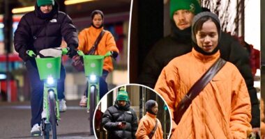 Harry Styles, girlfriend Taylor Russell go on bike ride in London