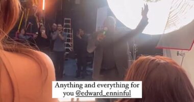 Edward Enninful closes  the shoot to cheers from the famous women who agreed to appear on his final Vogue cover, all of whom came to New York at their own expense and some from around the world