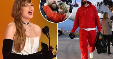 How Travis Kelce supported Taylor Swift's record-making Grammys 2024 win