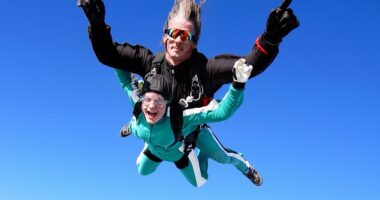 An anonymous woman, believed to be UK-based, has been chastised after revealing she doesn't want her husband to go skydiving with a female friend (stock image)