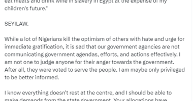 ?If another election was held tomorrow, I would still vote Tinubu? - Seyi Law says as he tackles state governors for doing nothing to help Nigerians