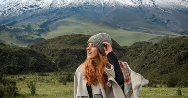 Rebecca Tribelhorn from Oregon , has revealed the 'genius' lies she tells to keep safe whilst on her travels abroad (pictured in Ecuador)