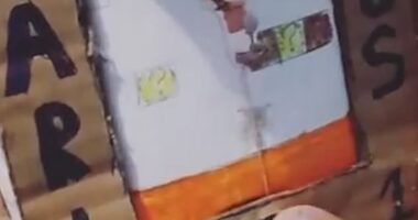 This is the ingenious moment a child in Venezuela showed off the Game Boy console he made entirely out of cardboard