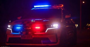 Two police officers have been injured, one with a serious slash to his arm, following a car interception in Ipswich, Queensland