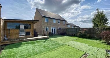 Jack Bannister was blasted online after ripping up the 'beautiful' garden of his house's previous owner and replacing it with artificial grass (pictured)