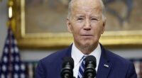 President Joe Biden took a long pause to collect his thoughts before he insulted former President Donald Trump from the Roosevelt Room Friday. Trump said he had told a NATO ally to pay up of he 'would encourage' Russia 'to do whatever the h*** they want'