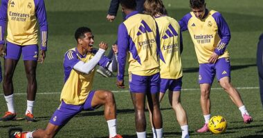 Real Madrid's Jude Bellingham has been pictured in training after Getafe reported him
