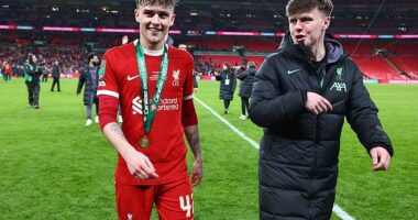 Bobby Clark (left) is one of several young stars who will start for Liverpool against Southampton tonight