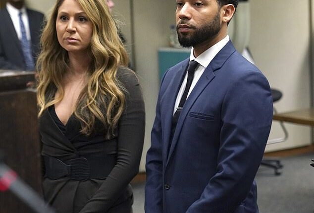 Jussie Smollett (right) is trying to get his conviction for faking an attack overturned again - this time claiming he should never have been prosecuted in the first place