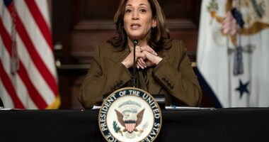US Vice President Kamala Harris delivers remarks on the fight for voting rights,