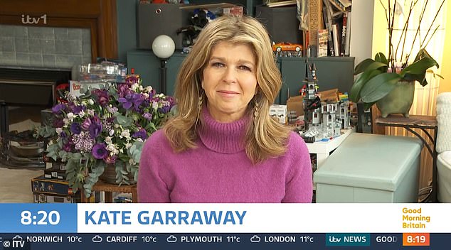 TV presenter Kate Garraway returned to ITV 's Good Morning Britain today