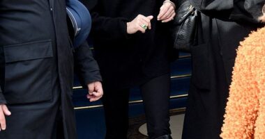 Kate Moss cut a stylish figure as she departed the Ritz Hotel in Paris alongside her daughter Lila on Wednesday