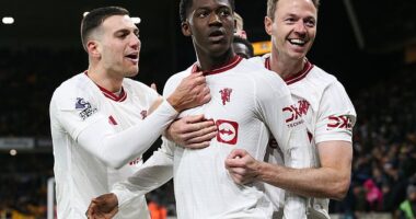 Kobbie Mainoo scored a stunning late winner for Man United during their trip to Wolves