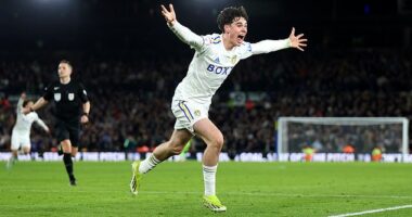 Archie Gray scored his first senior goal as Leeds came from behind to beat Leicester on Friday