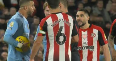Kyle Walker threatened to 'knock out' Neal Maupay after claiming the Brentford striker was taunting him about his children, an expert lip reader has revealed